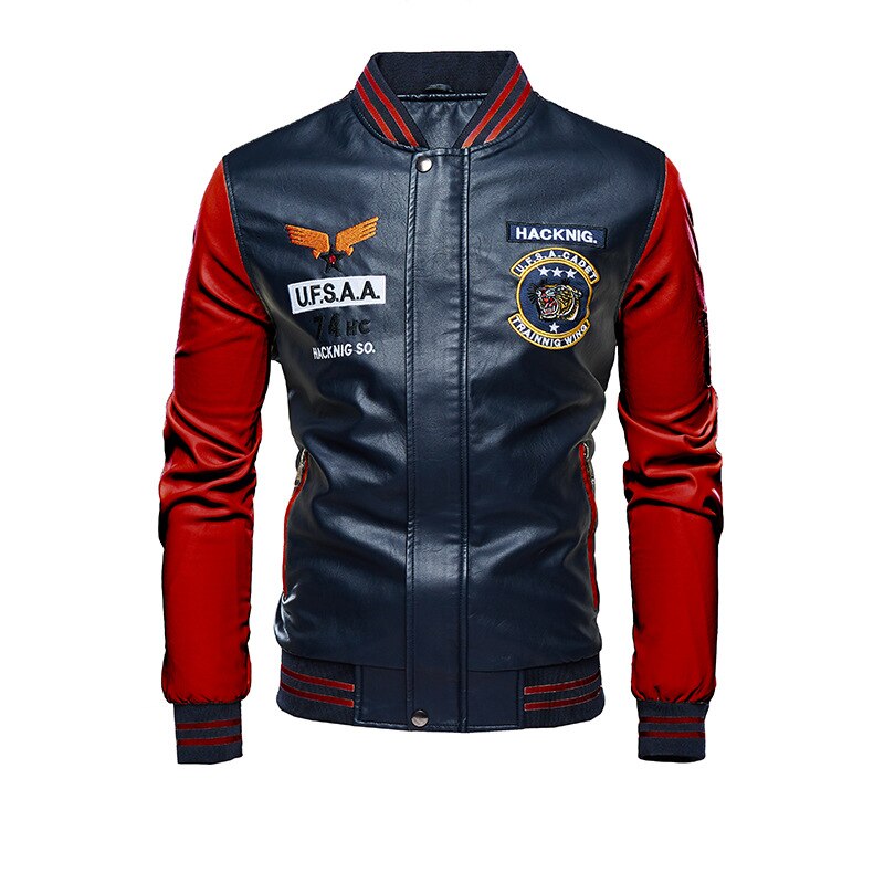 Blouson-de-base-ball-en-cuir-Pu-homme-manteau-bombardier-Faux-pilote-polaire-haut-d-universit