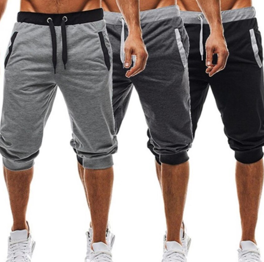 Short-de-sport-mince-pour-hommes-pantalon-court-noir-Fitness-gym-entra-nement-boxe-t-2021