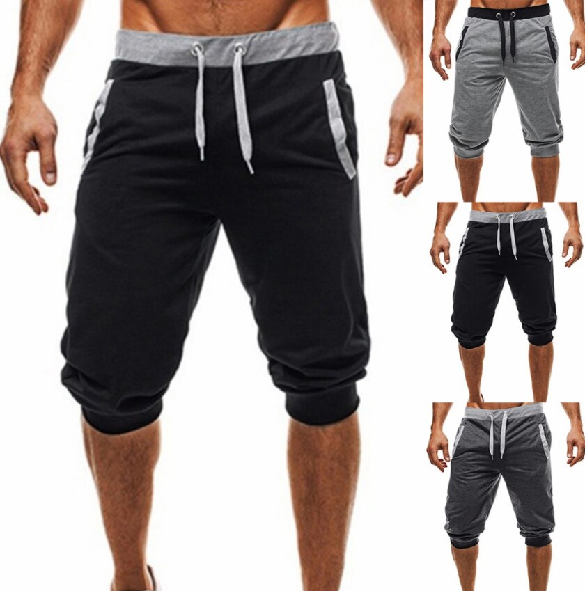 Short-de-sport-mince-pour-hommes-pantalon-court-noir-Fitness-gym-entra-nement-boxe-t-2021