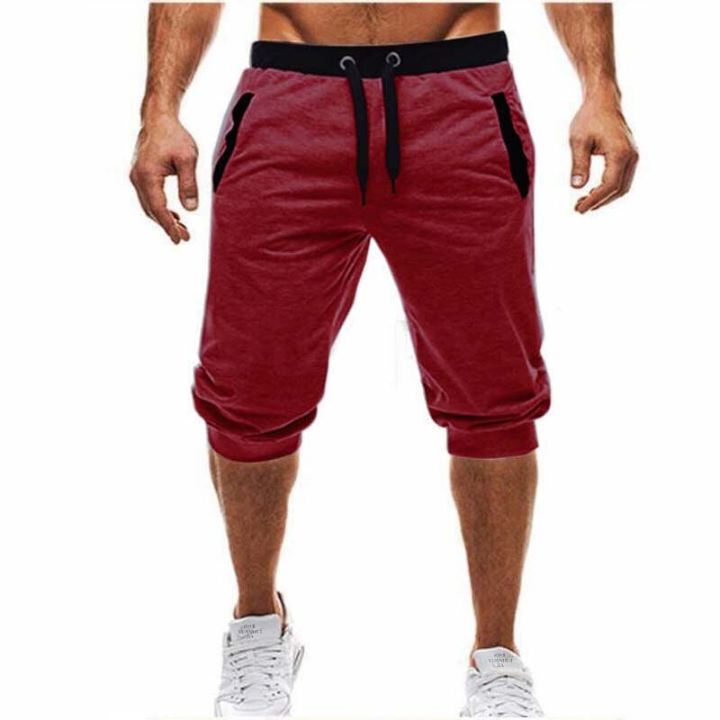 Short-de-sport-mince-pour-hommes-pantalon-court-noir-Fitness-gym-entra-nement-boxe-t-2021