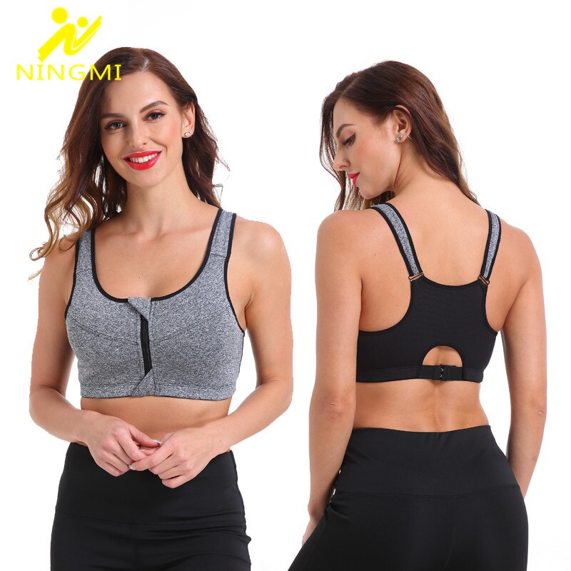 NINGMI-soutien-gorge-de-Sport-pour-femmes-avec-fermeture-clair-gilet-fort-Impact-sous-v-tements