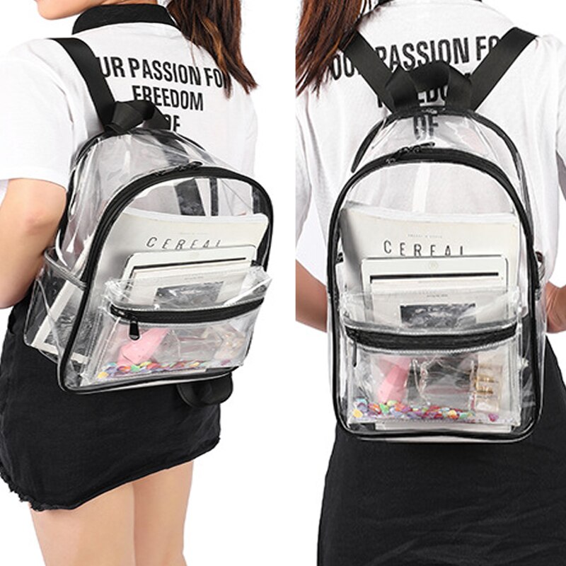 Femmes-sac-dos-Transparent-tanche-PVC-sac-Femme-mode-coll-ge-tudiants-Transparent-Sequin-sac-Femme