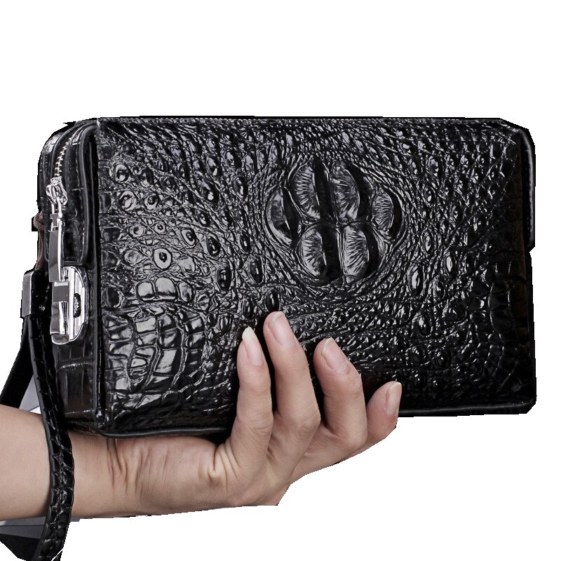 Portefeuille-en-cuir-v-ritable-pour-hommes-motif-Crocodile-anti-vol-serrure-mot-de-passe-pochette