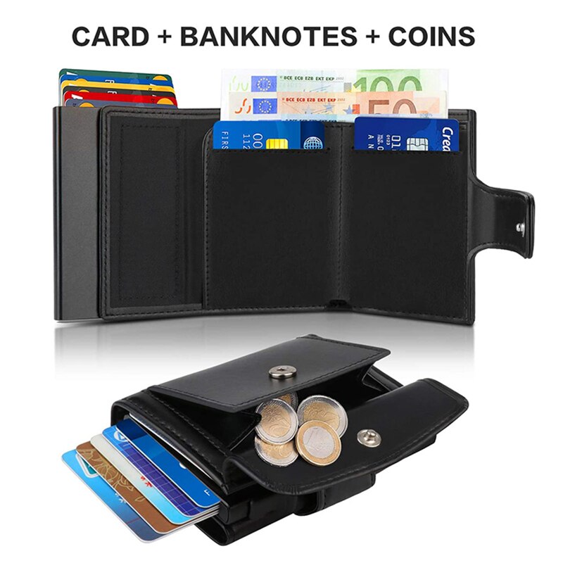 Porte-cartes-Rfid-pour-hommes-portefeuilles-d-argent-petit-porte-monnaie-court-en-cuir-porte-monnaie