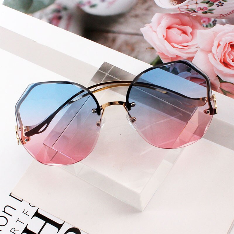 Lunettes-de-Soleil-sans-Monture-pour-Femme-Accessoire-la-Mode-Tendance-Mod-le-D-coratif-Vintage