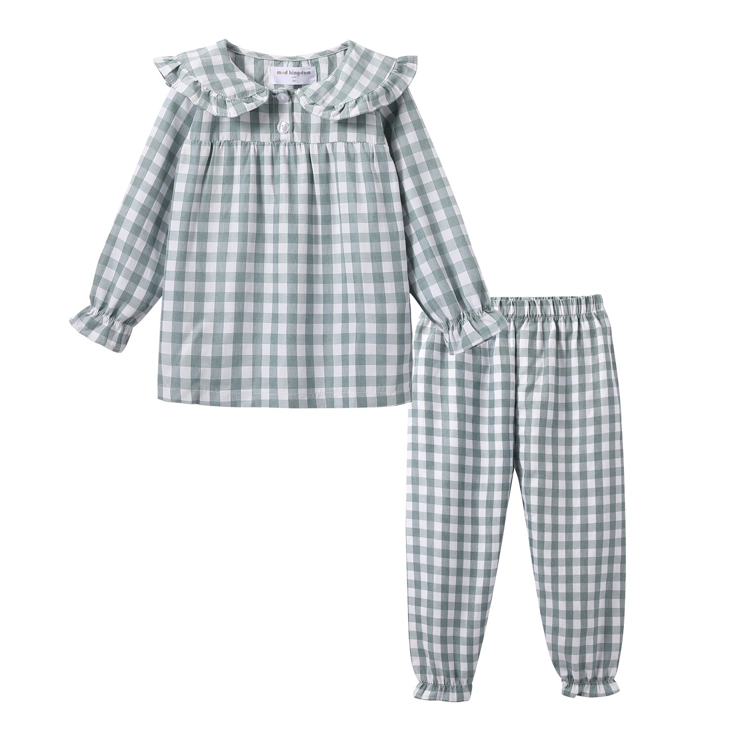 Mudkingdom-ensemble-pyjama-pour-filles-col-Peter-Pan-carreaux-v-tements-de-maison-pour-tout-petits