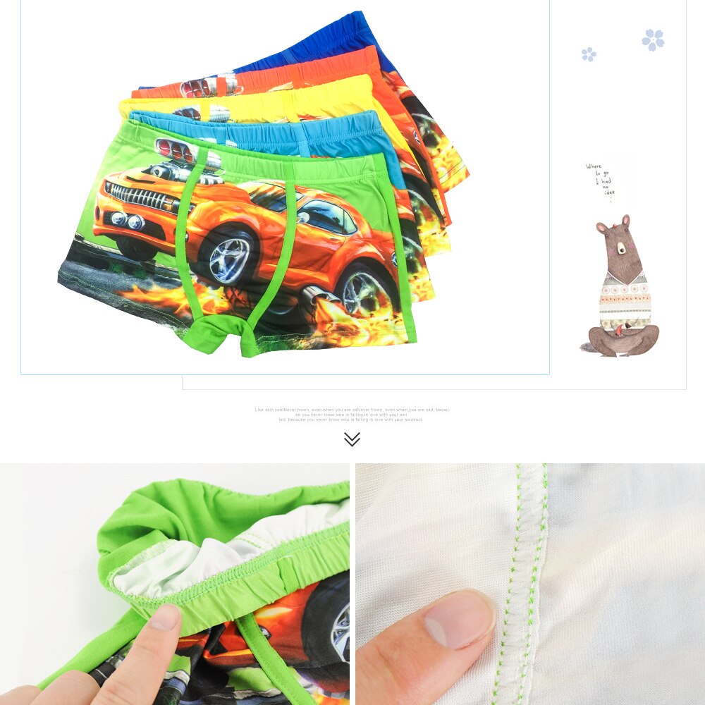 Sous-v-tements-de-voiture-pour-enfants-de-3-11-ans-5-pi-ces-lot-Boxer