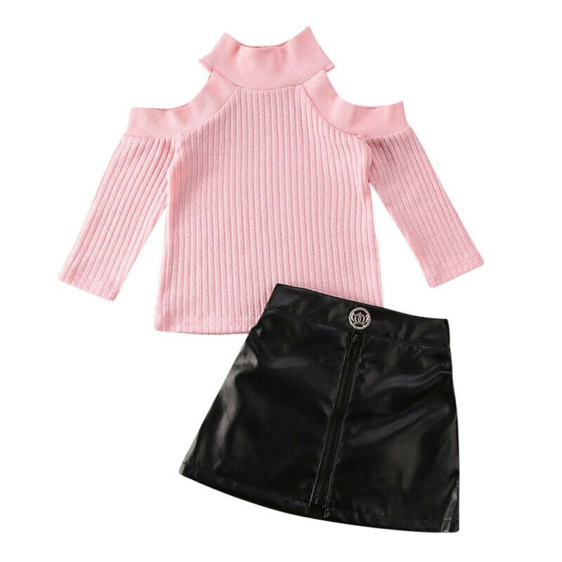 Ensemble-2-pi-ces-pour-b-b-fille-pull-manches-longues-rose-paules-d-nud-es