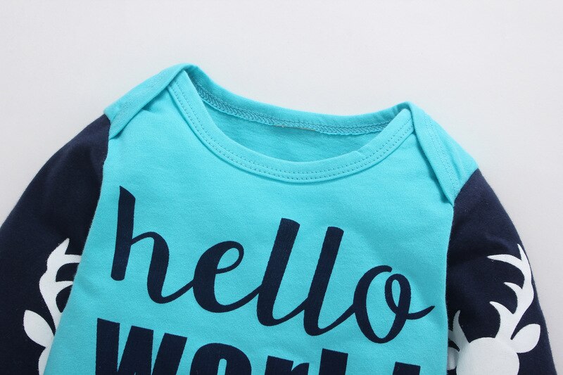 Ensemble-3-pi-ces-pour-b-b-gar-on-et-fille-T-shirt-imprim-Hello-world