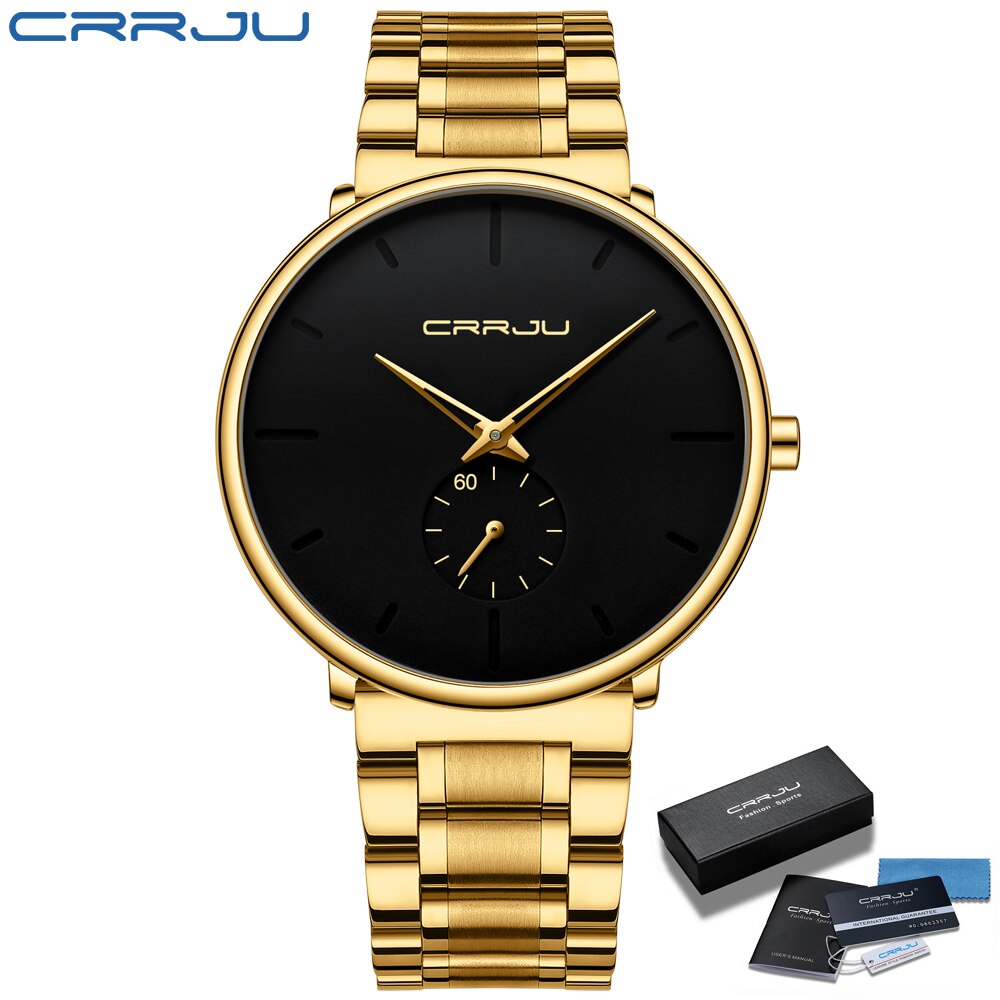 CRRJU-montre-bracelet-en-acier-inoxydable-pour-homme-accessoire-de-luxe-tanche-Quartz