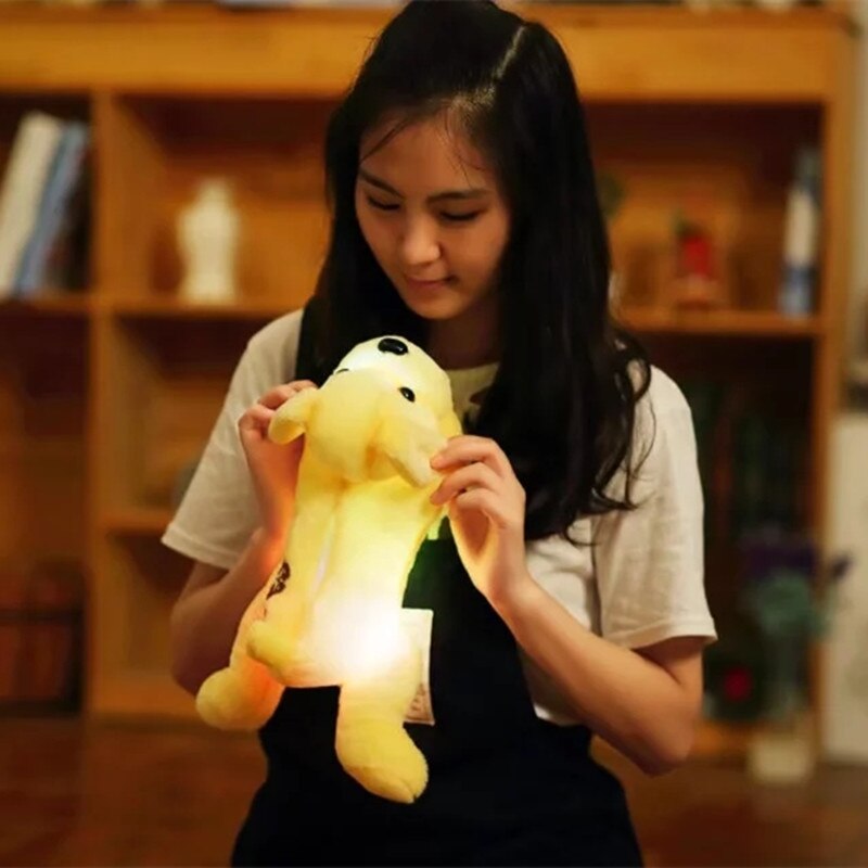 Chien-en-peluche-lumineux-Kawaii-35cm-jouets-lumineux-lumi-re-LED-animaux-mignons-jolis-oreillers-color