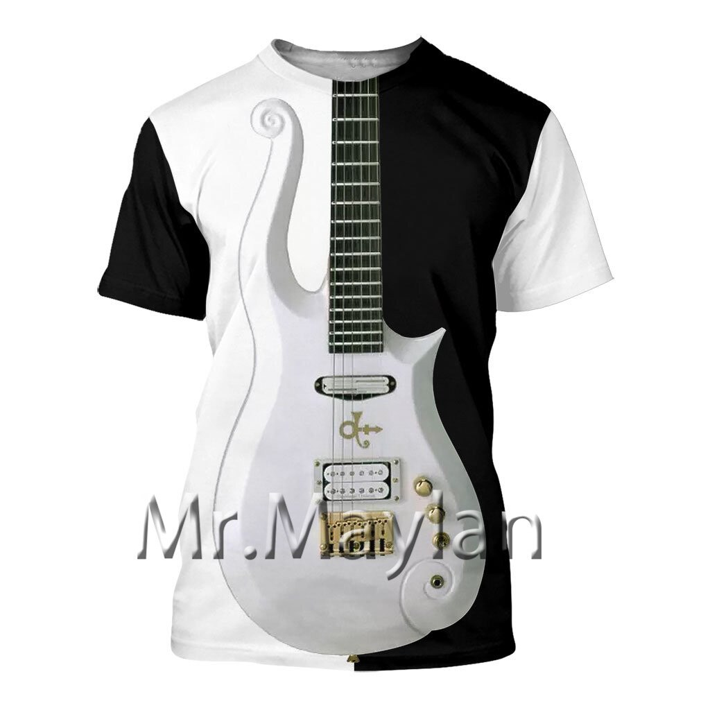 T-shirt-homme-femme-surdimensionn-Streetwear-d-contract-la-mode-avec-guitare-Rock-Music-3D