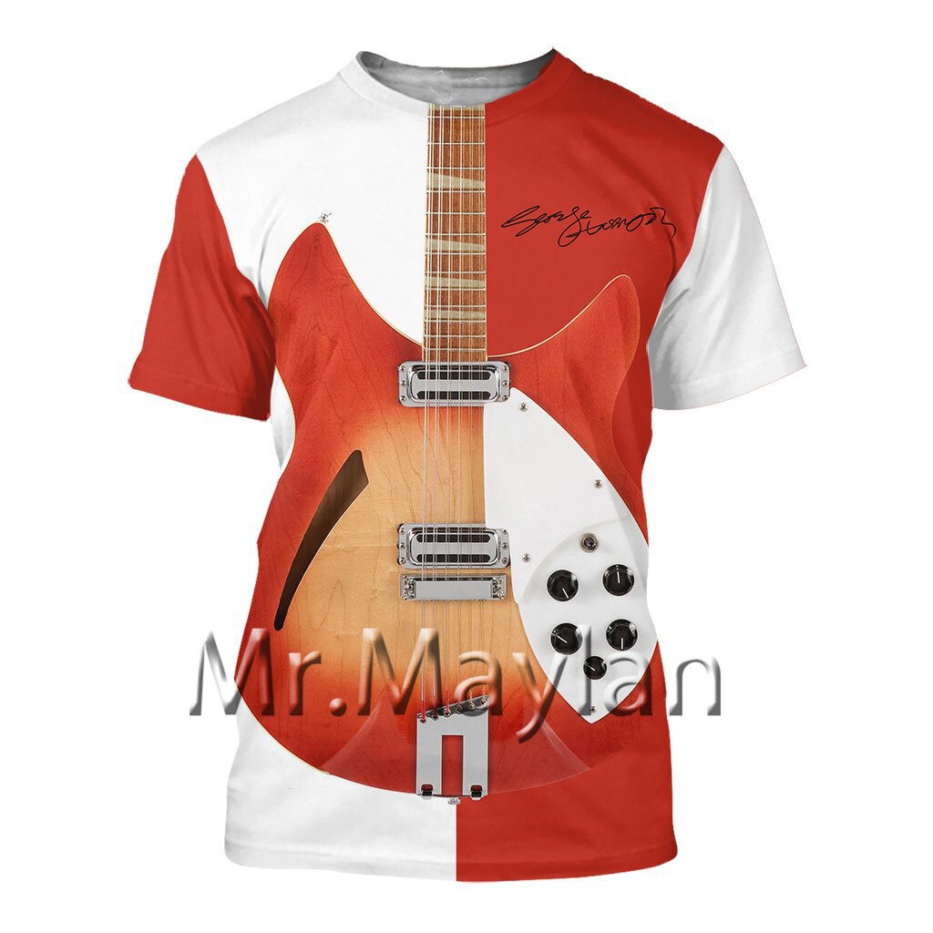 T-shirt-homme-femme-surdimensionn-Streetwear-d-contract-la-mode-avec-guitare-Rock-Music-3D