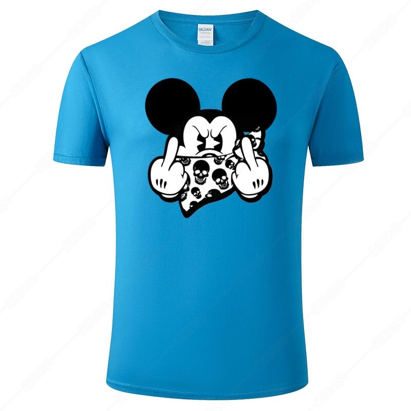 T-Shirt-manches-courtes-Mickey-Mouse-pour-hommes-et-femmes-en-coton-Cool-imprim-unisexe-la