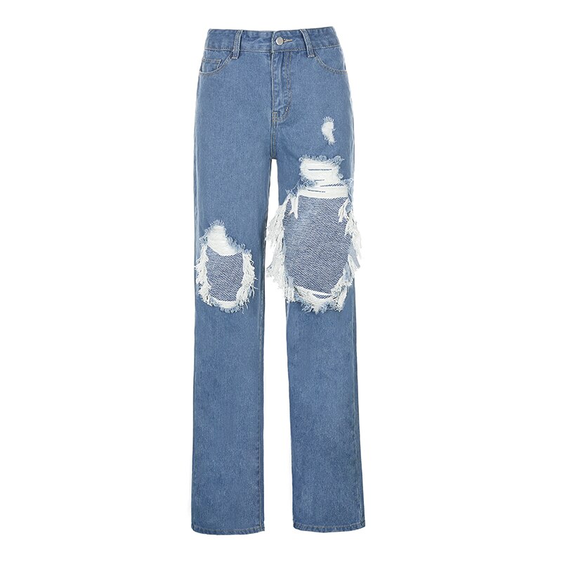 Darlingaga-jean-d-chir-taille-haute-pour-femmes-Streetwear-d-chir-trou-pantalon-d-contract-Denim