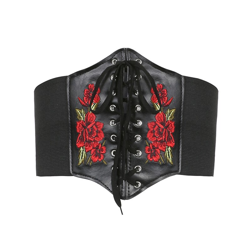 Darlingaga-haut-en-cuir-PU-pour-femmes-Streetwear-gothique-noir-Corset-lacets-Floral-Bandage-ceinture-2021