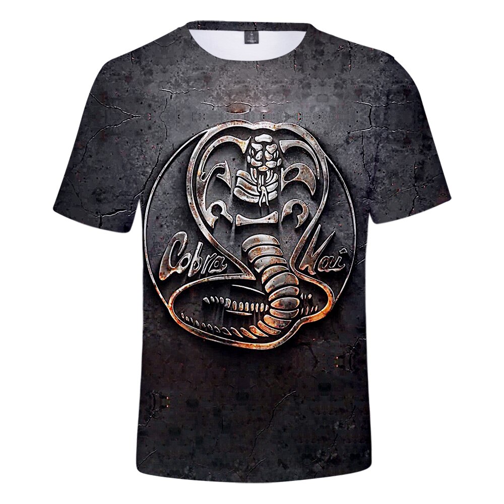 Cobra-Kai-T-Shirt-manches-courtes-et-col-rond-pour-hommes-et-femmes-Streetwear-de-la