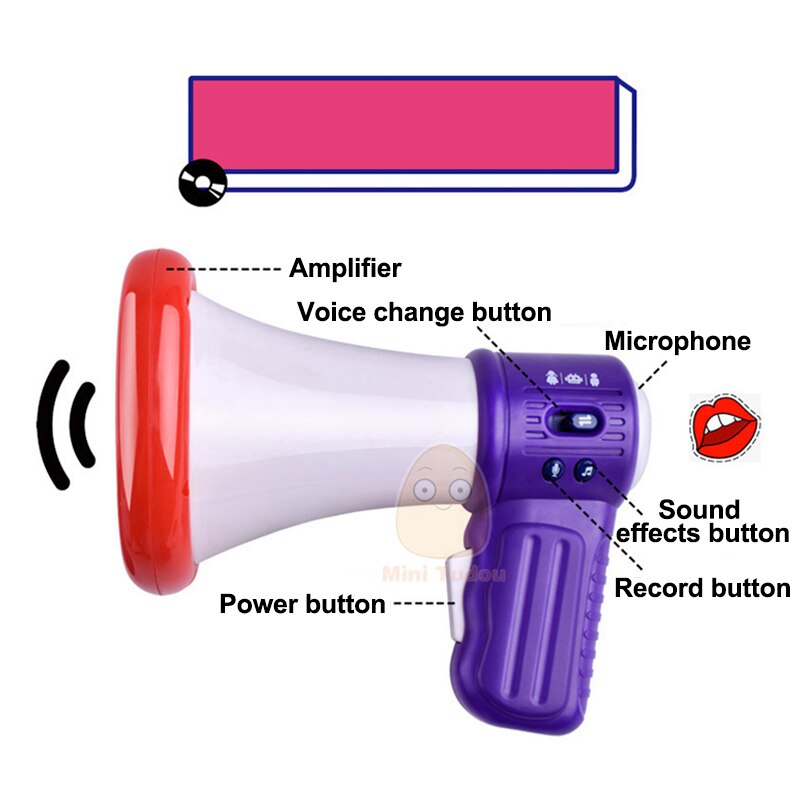 Jeu-de-haut-parleur-en-plastique-color-pour-enfants-jouet-de-corne-changeur-de-voix-amusant