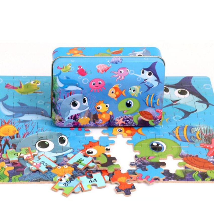 Bo-te-en-fer-de-dessin-anim-100-pi-ces-Puzzle-en-bois-jouets-b-b