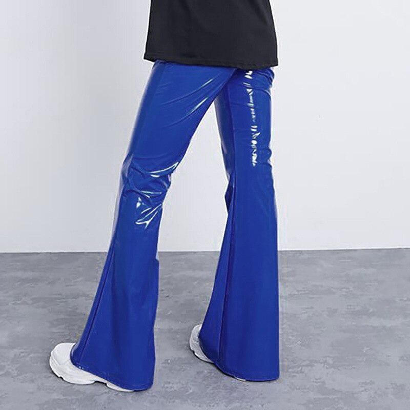 Pantalon-en-cuir-PU-verni-pour-femme-vas-moulant-taille-haute-fermeture-clair-Long-y2k-soir