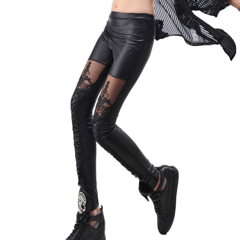 Leggings-en-Faux-cuir-pour-femme-pantalon-moulant-Sexy-en-dentelle-extensible-Punk-la-mode-automne