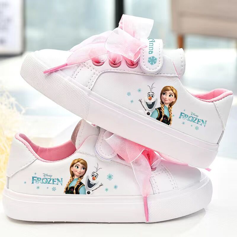 Chaussures-anti-d-rapantes-Disney-reine-des-neiges-en-toile-pour-fille-baskets-blanches-d-contract