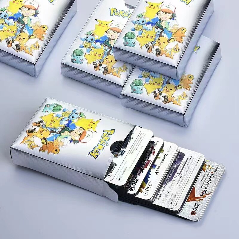 Cartes-Pokemon-en-m-tal-carte-V-PIKACHU-Charizard-dor-Vmax-jeu-pour-enfants-Collection-cadeau