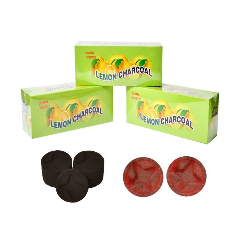 Lot-de-100-pi-ces-de-charbon-citron-33mm-pour-Shisha-Hookah-Sheesha-rapide-facile-br