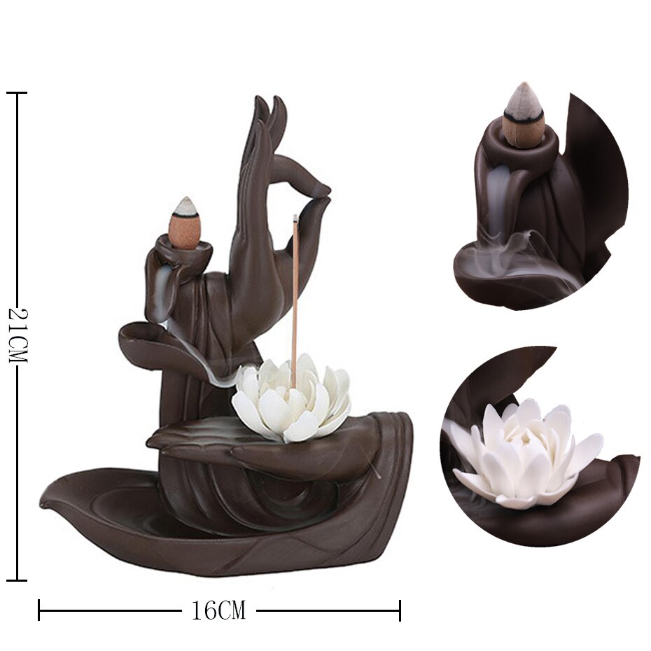 Porte-encens-Zen-bouddha-reflux-br-leur-main-Lotus-d-coration-de-maison-b-ton-tour