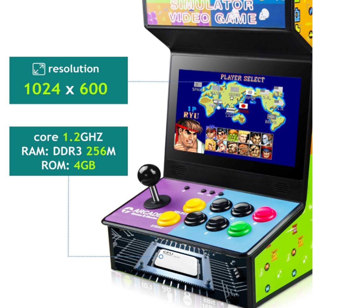 Machine-de-jeux-vid-o-classique-avec-cran-LCD-de-10-1-pouces-Support-NES-SNES