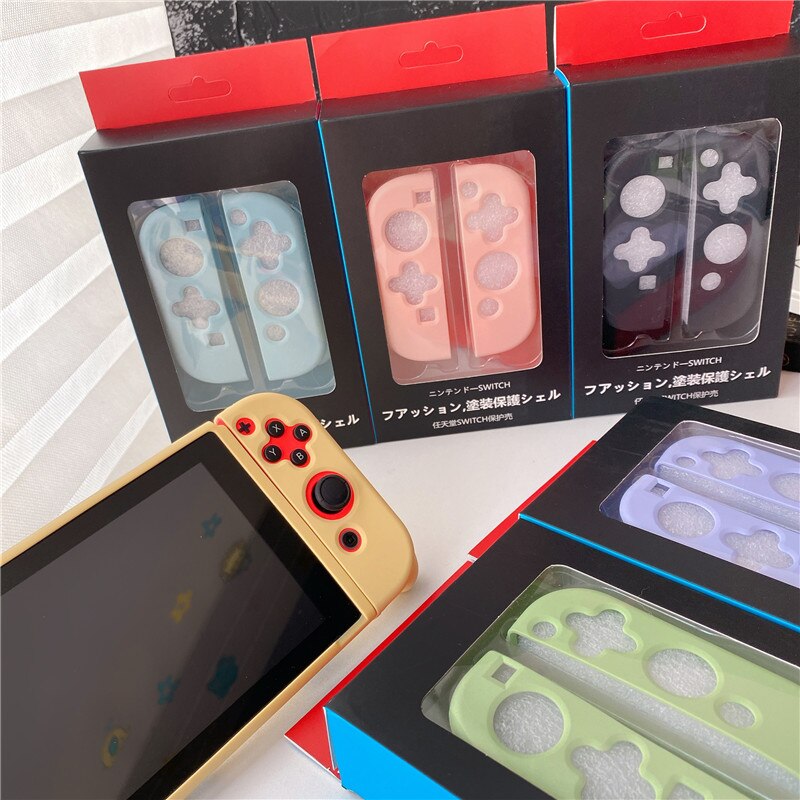 Coque-de-protection-en-Silicone-souple-pour-manette-Nintendo-Switch-couleur-bonbon-avec-poign-e-Logo