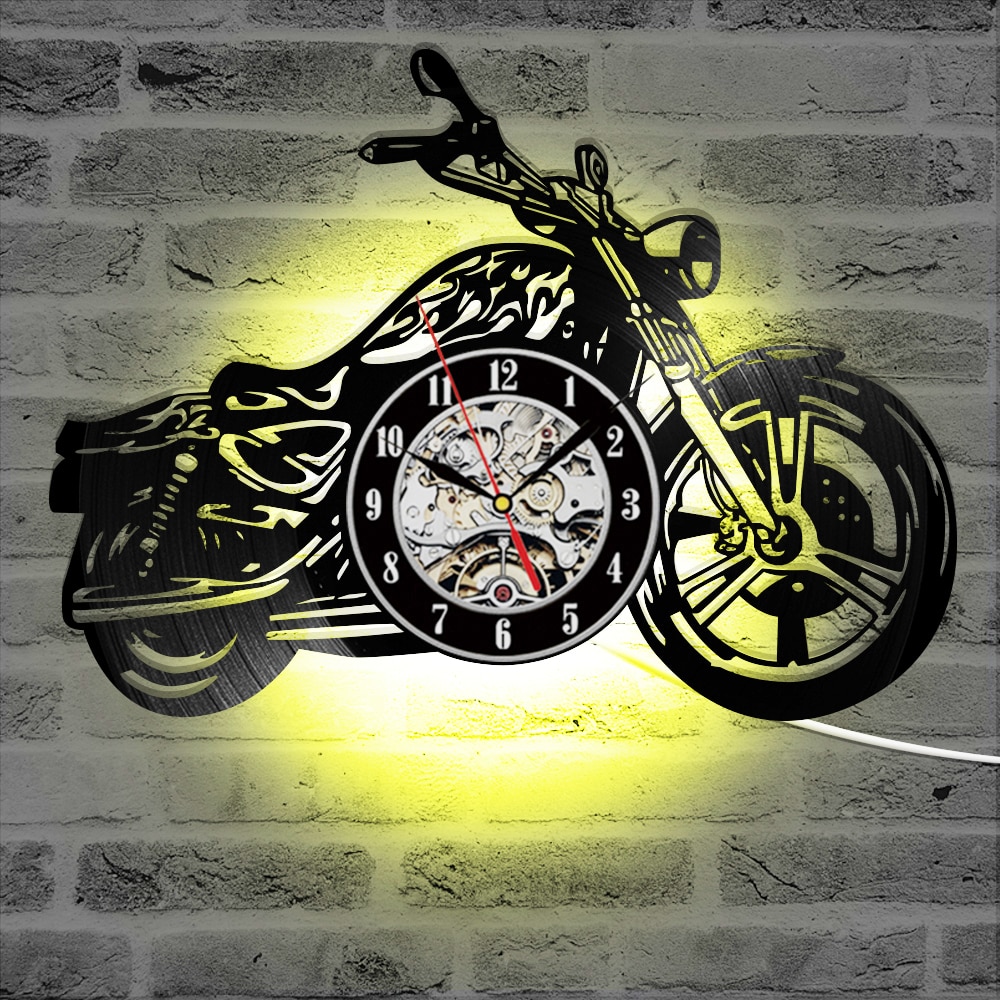 Horloge-murale-lumineuse-en-vinyle-3D-avec-LED-forme-de-motocycliste-d-coration-de-maison