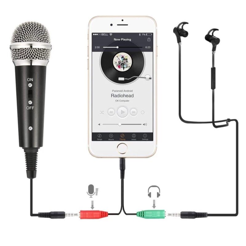 Mini-Microphone-condensateur-portatif-Professionnel-pour-chant-karaok-Table-ordinateur-portable-t-l-phone-PC-Audio