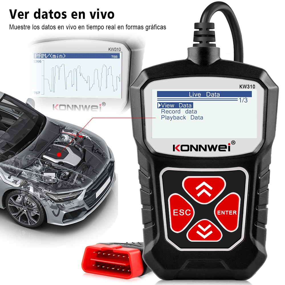 KONNWEI-Scanneur-pour-diagnostique-de-voiture-outil-de-scan-KW310-fourni-avec-c-ble-OBD-2