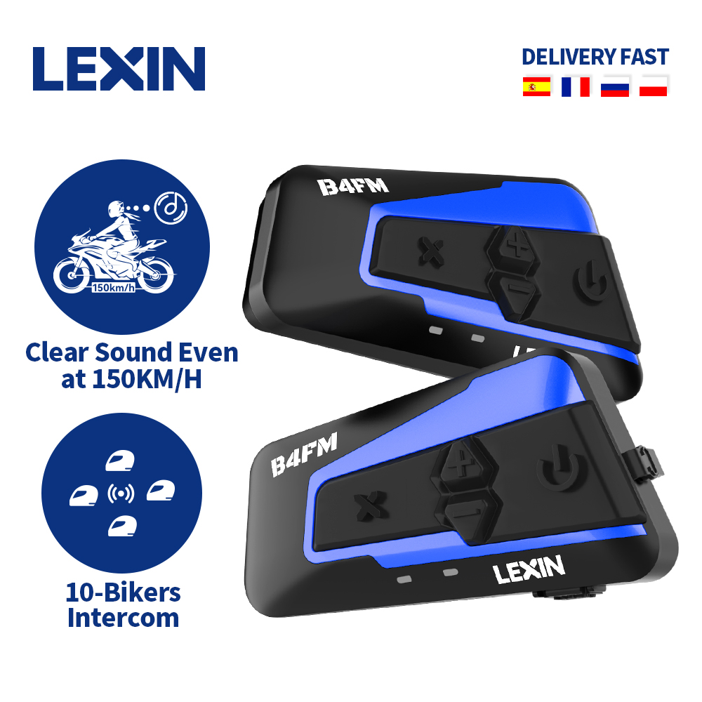 Lexin-oreillette-Bluetooth-B4FM-X-10-pour-moto-appareil-de-Communication-sans-fil-BT-5-0