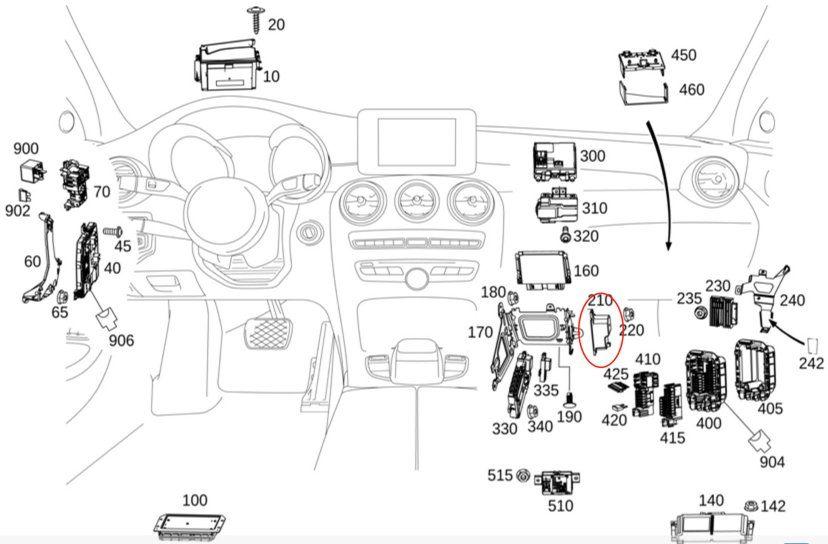 Convertisseur-de-tension-de-transformateur-automobile-adapt-pour-Mercedes-Benz-2059053414-C-classe-E-S-W205