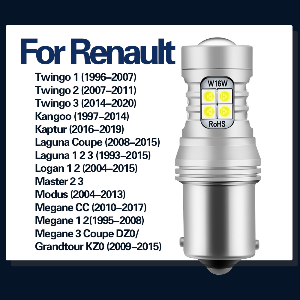 Feux-de-recul-LED-Blub-Canbus-P21W-BA15S-pour-Renault-Laguna-Twingo-1-2-3-Kangoo
