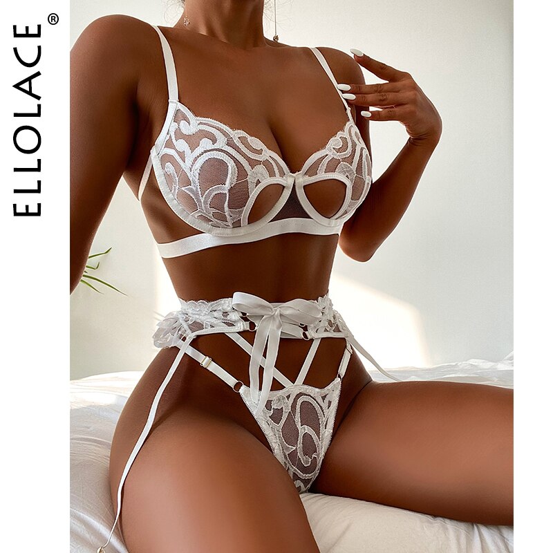 Ellolace-ensemble-rotique-et-sensuel-en-dentelle-ajour-e-Lingerie-3-pi-ces-Sexy-soutien-gorge