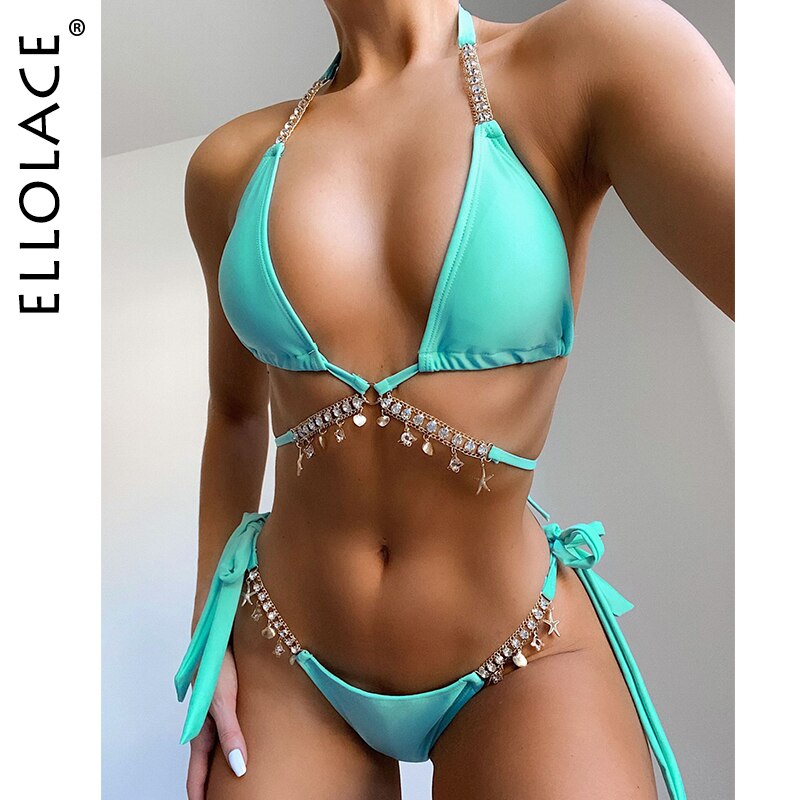 Ellolace-Bikini-avec-cha-ne-en-m-tal-maillot-de-bain-avec-strass-soutien-gorge-Push