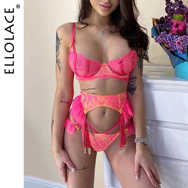 Ellolace-Lingerie-sensuelle-rose-n-on-3-pi-ces-sous-v-tements-d-licats-de-luxe