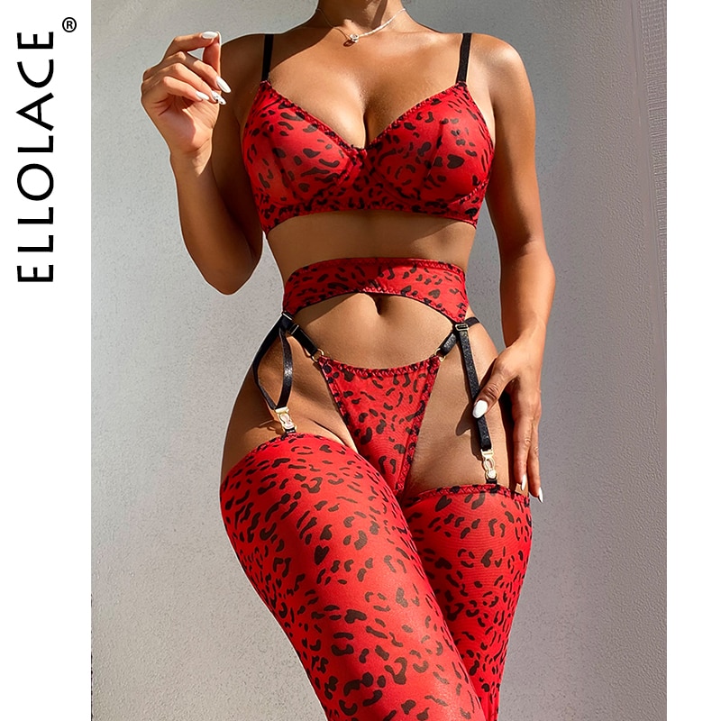 Ellolace-ensemble-de-Lingerie-l-opard-pour-femmes-sous-v-tements-en-dentelle-avec-bas-4