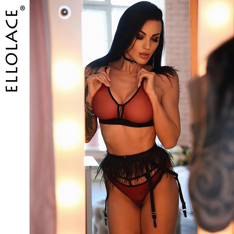 Ellolace-ensemble-de-Lingerie-3-pi-ces-pour-femmes-soutien-gorge-et-culotte-transparents-en-dentelle