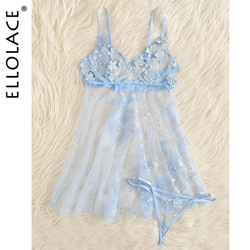 Ellolace-robe-de-nuit-exotique-Sexy-pour-femmes-avec-des-appliques-Lingerie-porno-nuisette-en-dentelle
