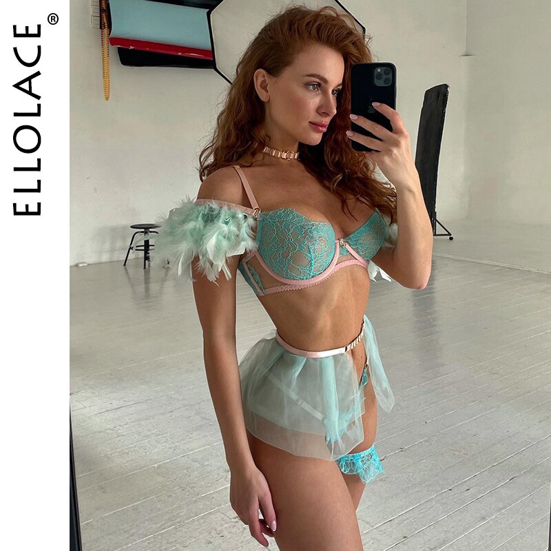 Ellolace-ensemble-de-sous-v-tements-pour-femmes-5-pi-ces-en-dentelle-transparente-fantaisie-rotique