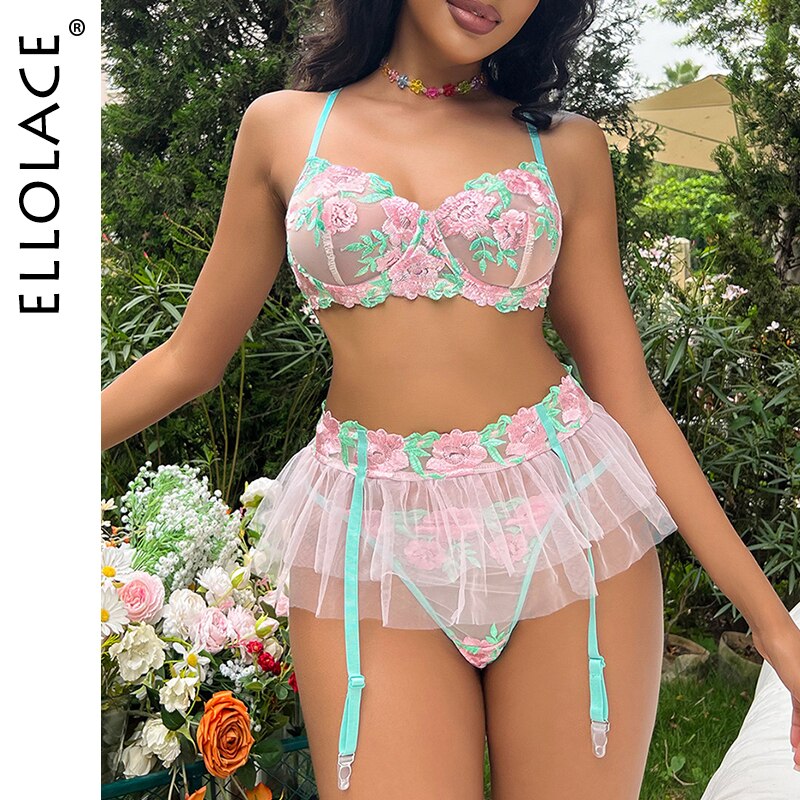 Ellolace-lingerie-de-luxe-en-dentelle-volants-sous-v-tements-f-eriques-broderie-florale-Sexy-fantaisie