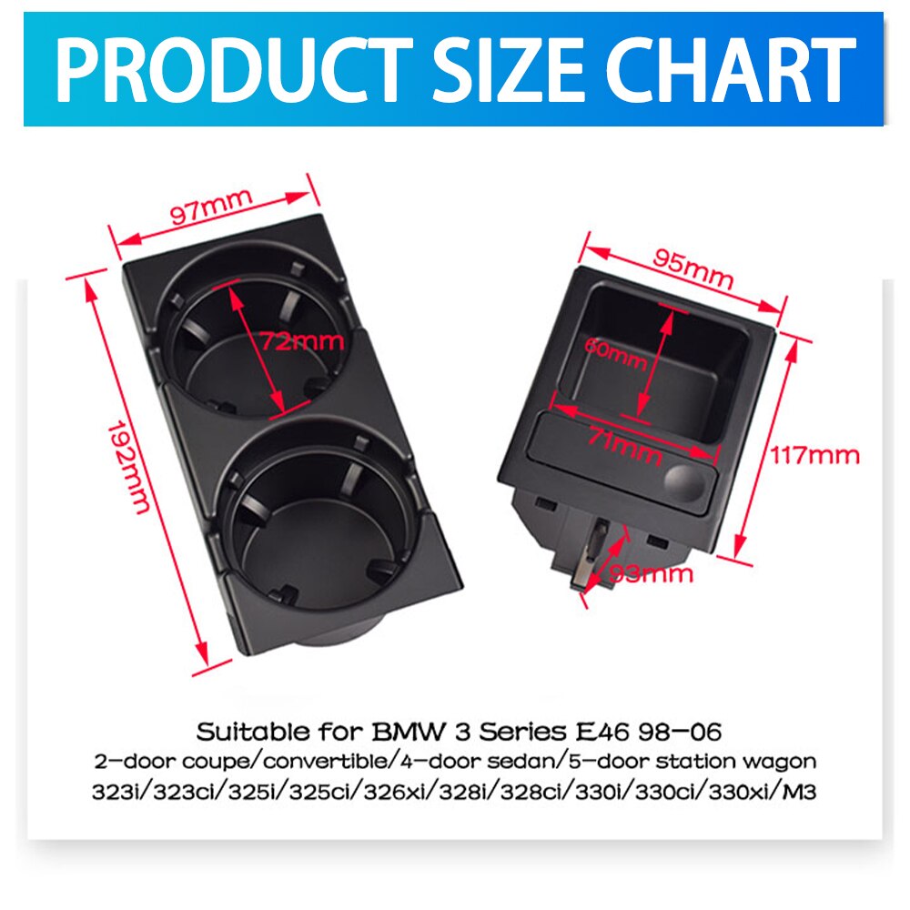 Bo-te-de-rangement-pour-pi-ces-de-monnaie-porte-gobelet-pour-BMW-E46-s-rie