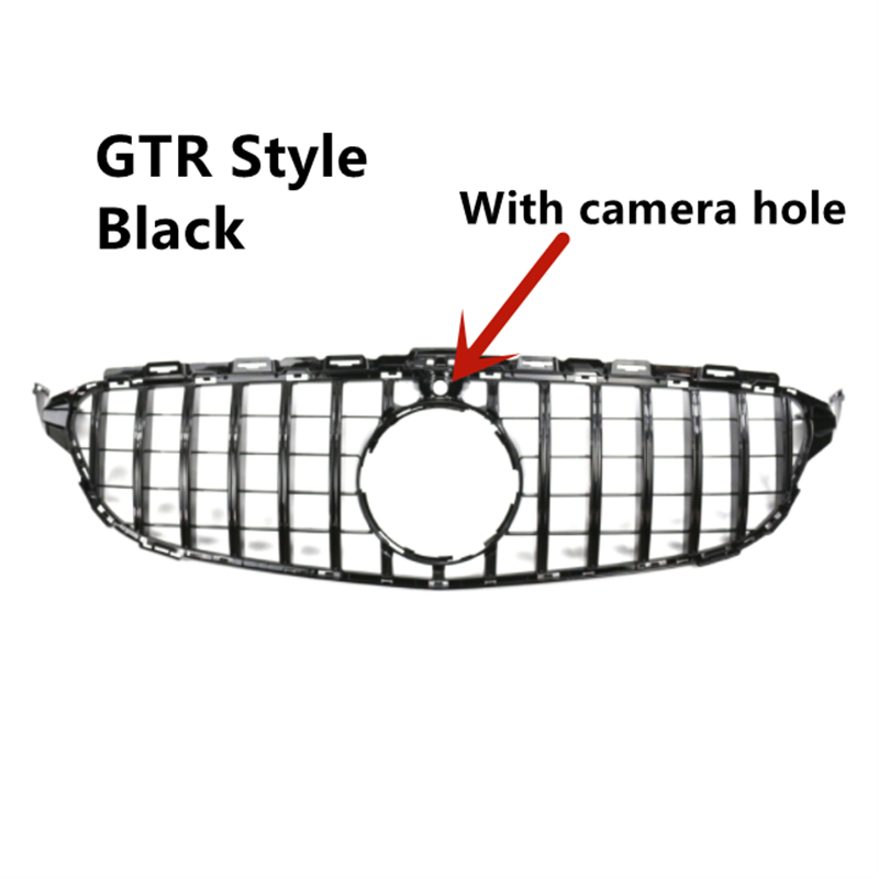 Calandre-de-course-avant-avec-cam-ra-pour-Mercedes-Benz-classe-C-W205-AMG-GT-Diamond
