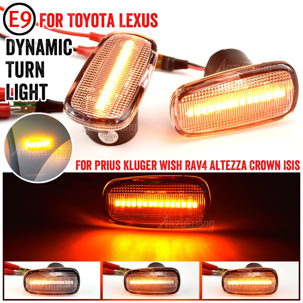 Feu-de-position-lat-ral-dynamique-LED-clignotant-pour-Toyota-Land-Cruiser-Prius-Kluger-Wish-alteza