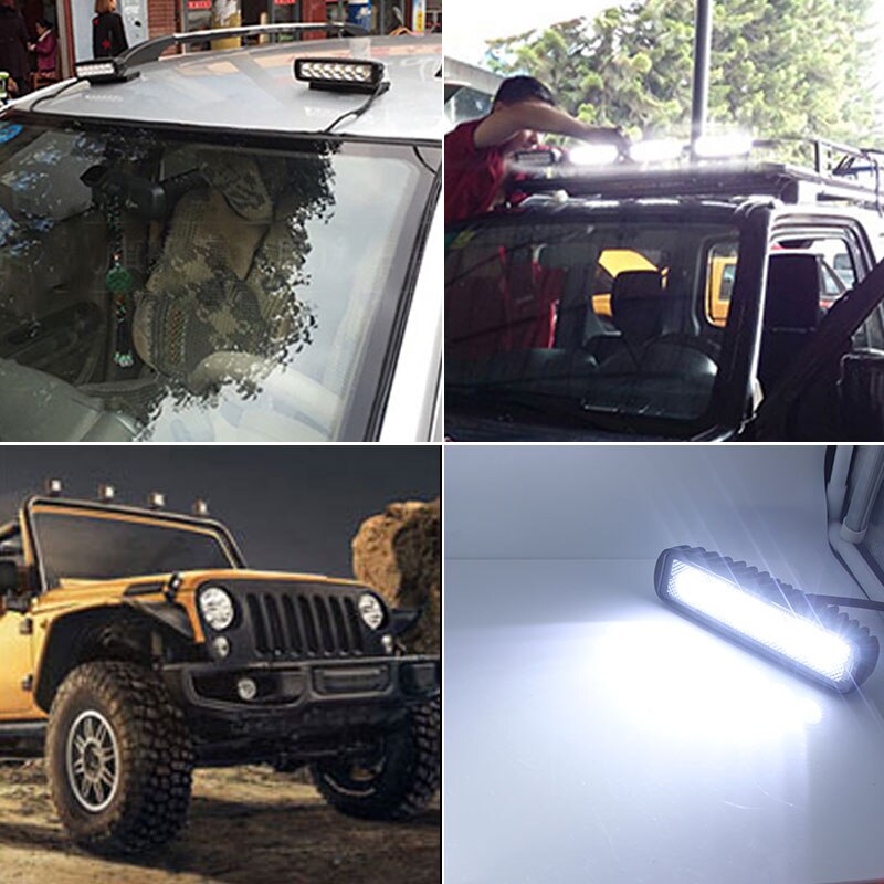 Barre-Lumineuse-de-Travail-LED-18-W-Lampe-pour-Moto-Voiture-Camion-Bateau-Tracteur-V-lo