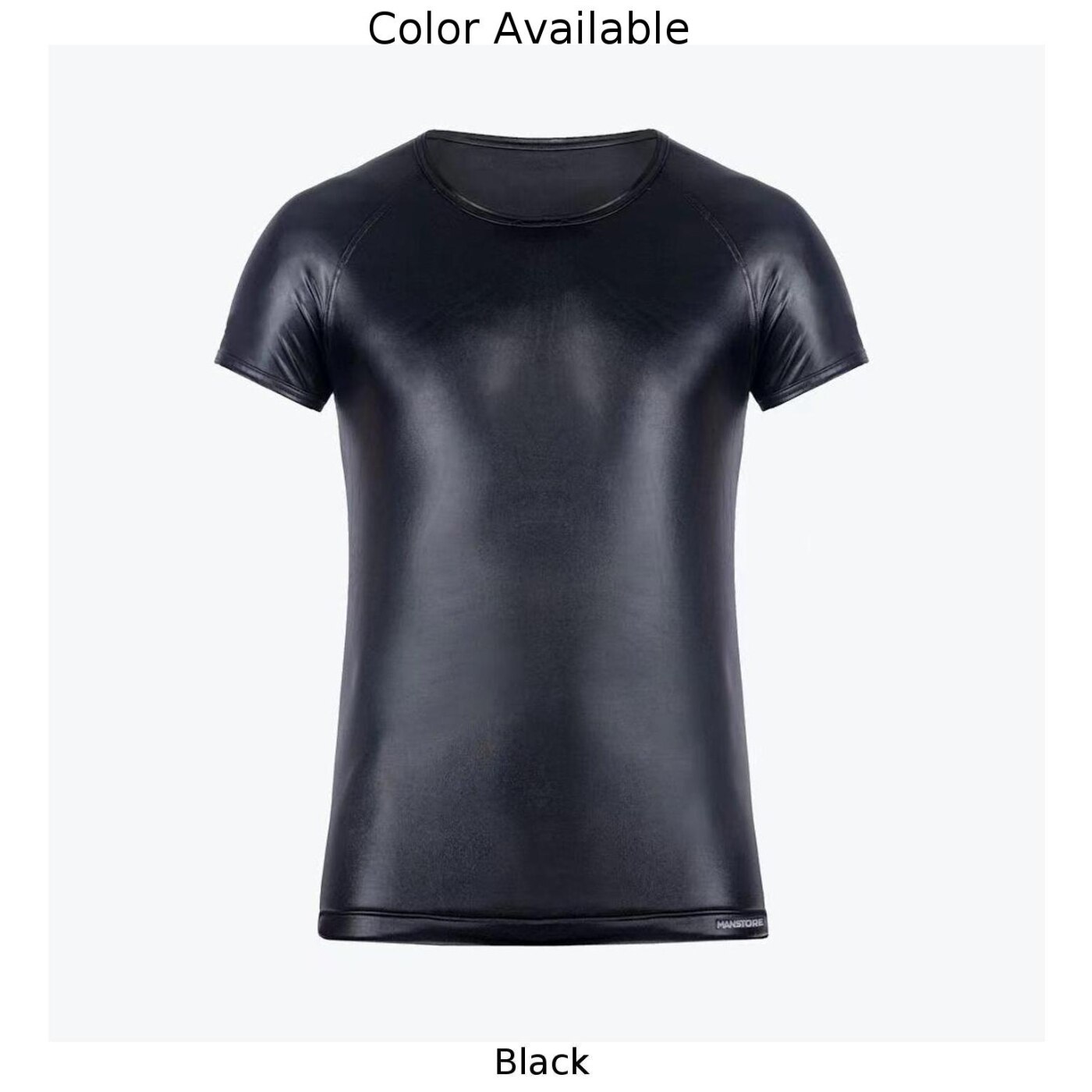 T-Shirt-en-Faux-cuir-extensible-manches-courtes-pour-homme-sous-v-tement-mouill-en-Latex